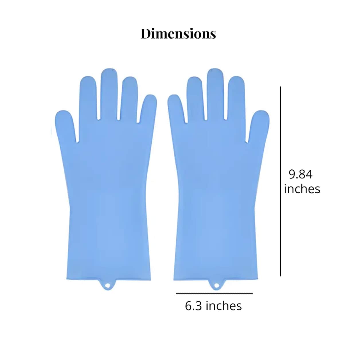 2 Pairs Silicone Gloves with Bristles on The Palms - Blue image number 6