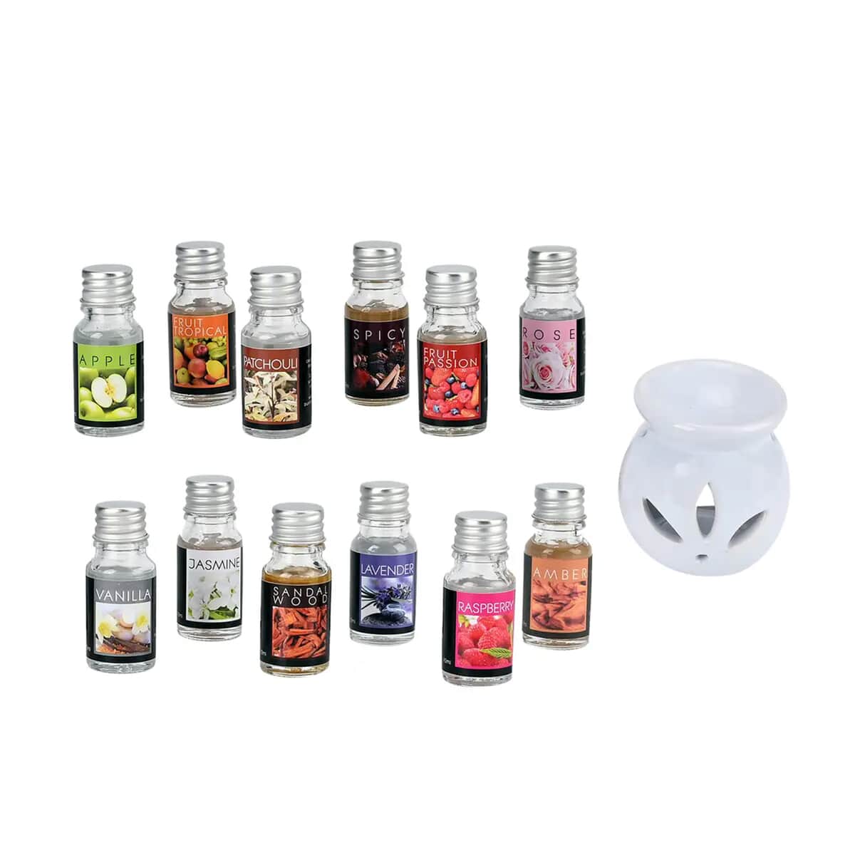 Set of 12 Essential Oil with Ceramic Base 10ml image number 0