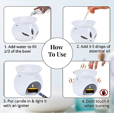 Set of 12 Essential Oil with Ceramic Base 10ml