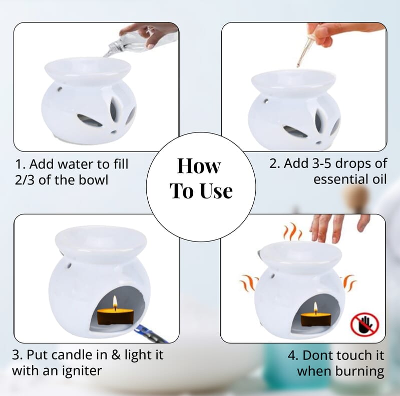 Set of 12 Essential Oil with Ceramic Base 10ml