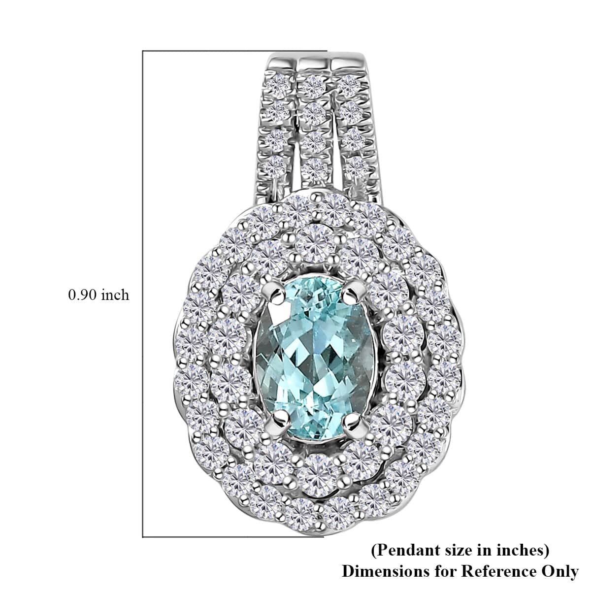 Certified & Appraised Rhapsody 950 Platinum AAAA Paraiba Tourmaline and E-F VS Diamond Double Halo Pendant 5.65 Grams 1.50 ctw image number 5