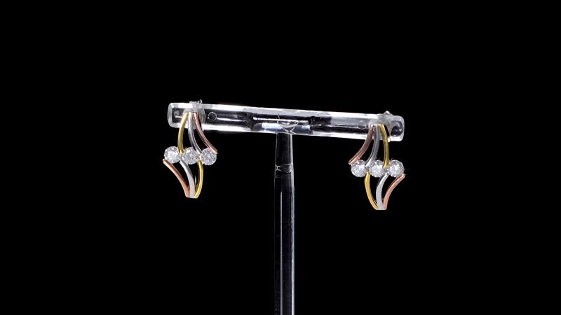 White Moissanite Earrings in 14K Yellow, Rose Gold and Rhodium Over Sterling Silver 0.90 ctw