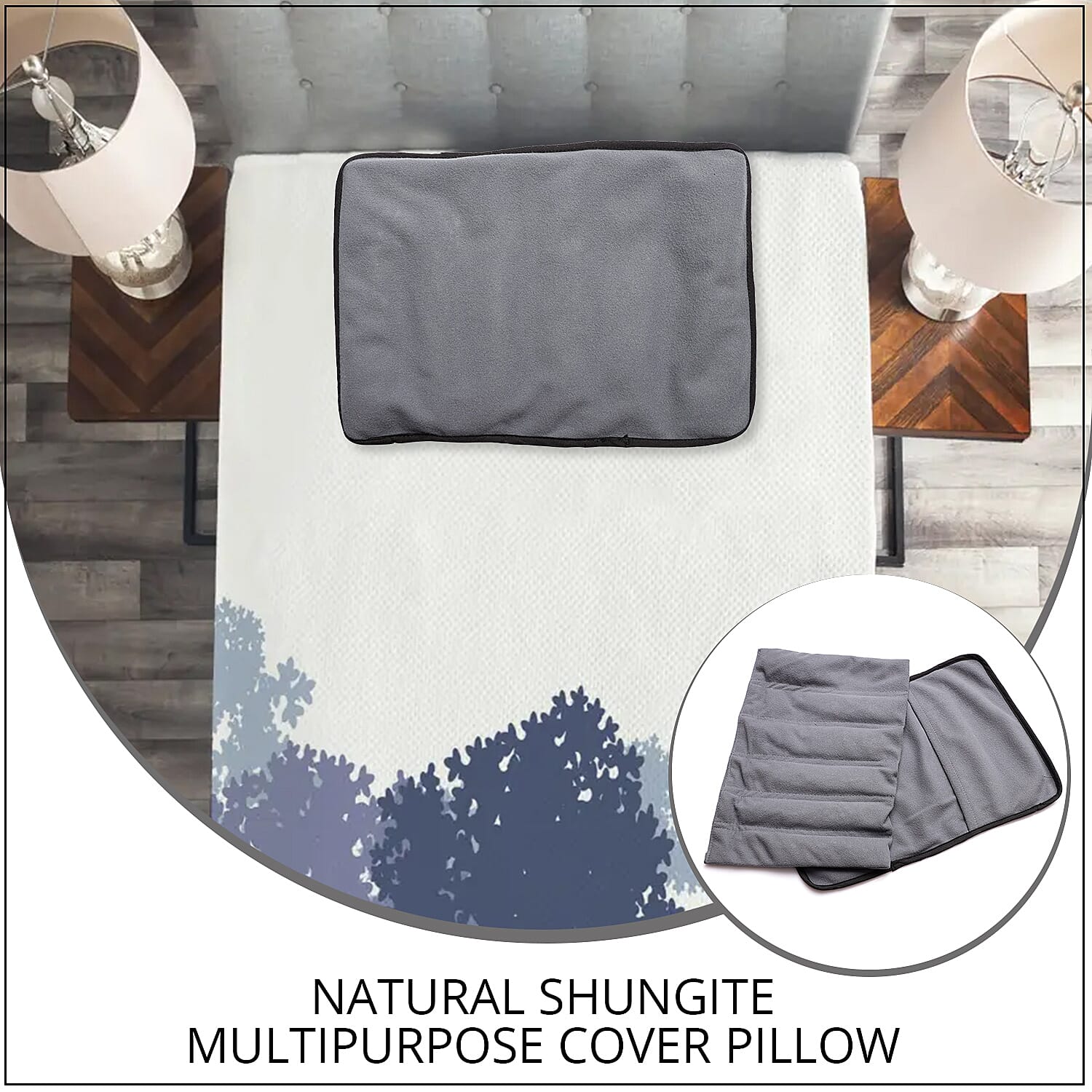 Gray Polyester Travelling Shungite Pillow 1 lb.