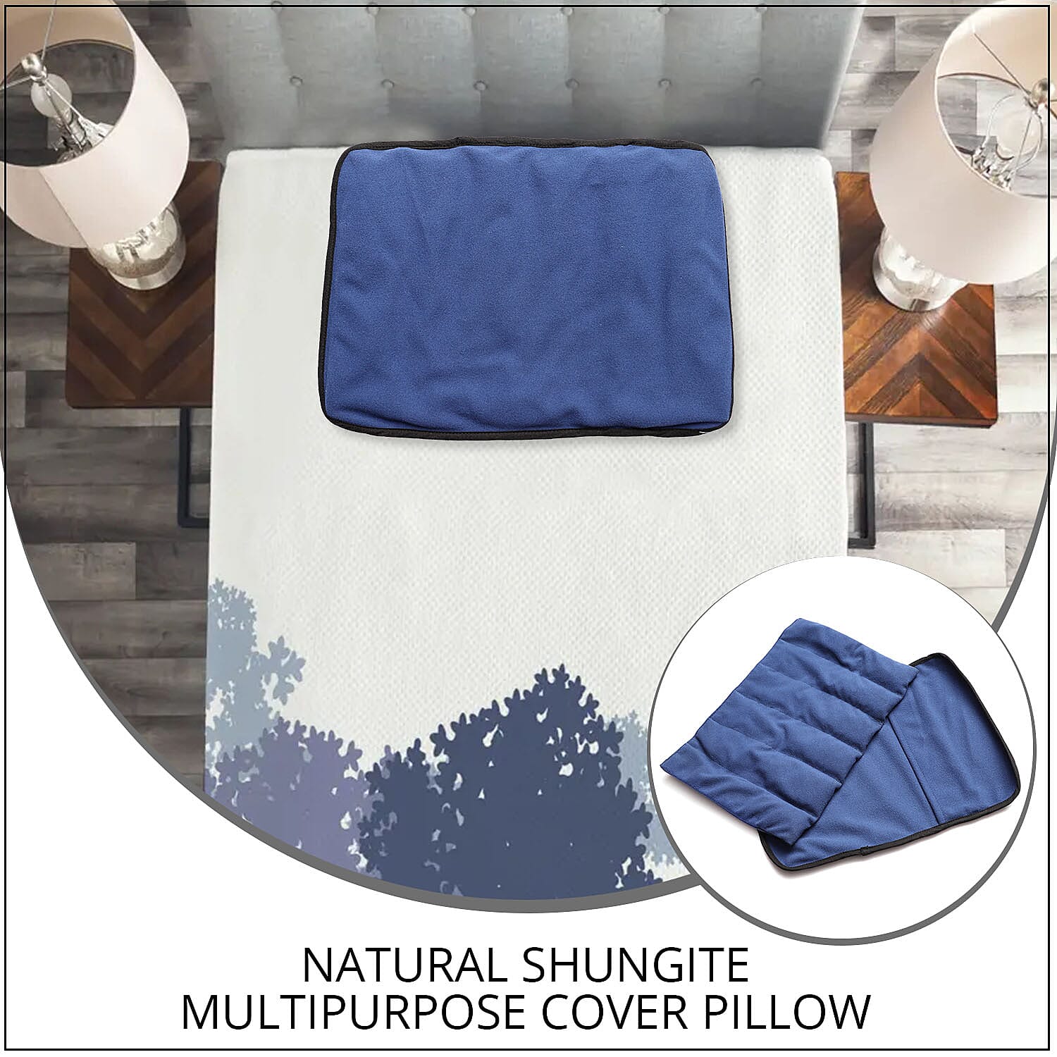 Navy Polyester Travelling Shungite Pillow 1 lb.