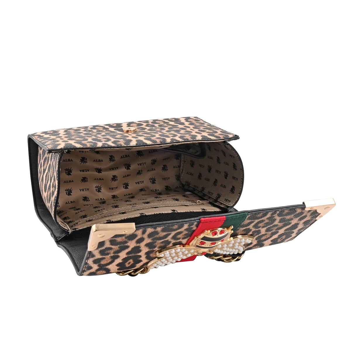 2pc Leopard Vegan Leather Shoulder Bag with Wallet image number 2