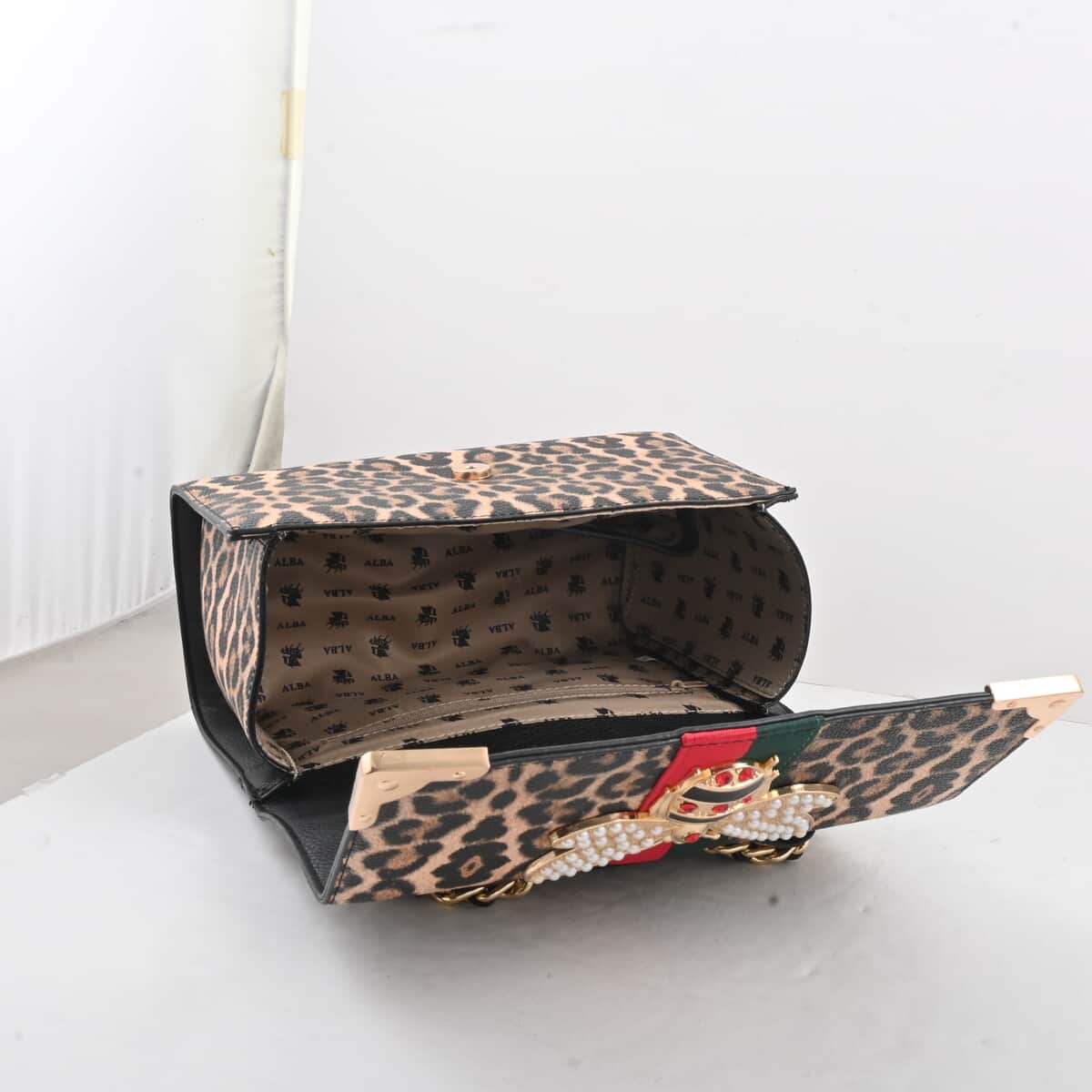 2pc Leopard Vegan Leather Shoulder Bag with Wallet image number 9