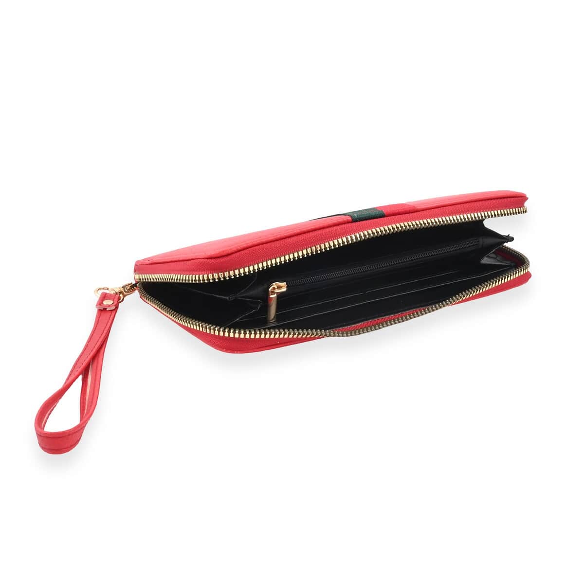 2pc Red Vegan Leather Shoulder Bag with Wallet image number 5