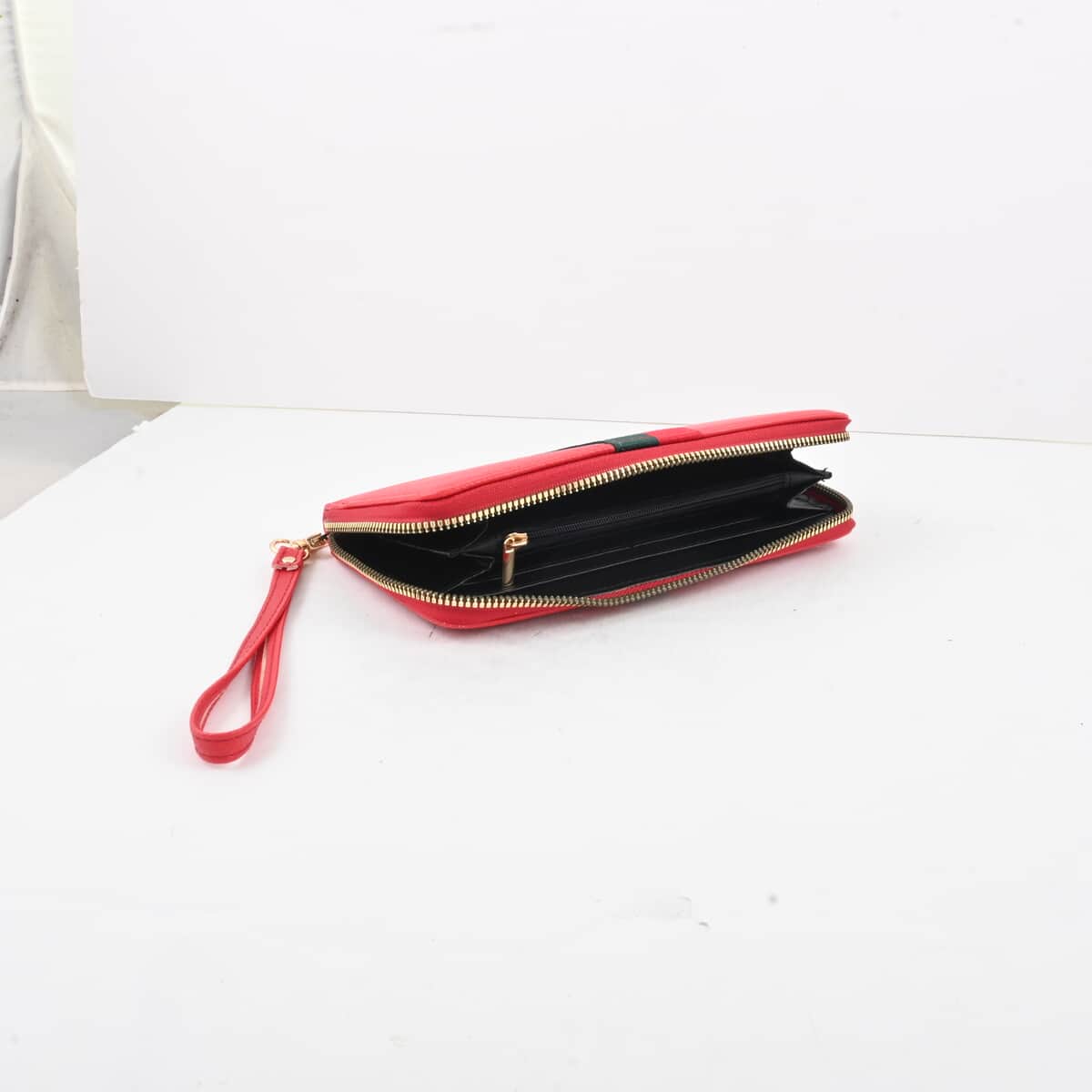 2pc Red Vegan Leather Shoulder Bag with Wallet image number 7