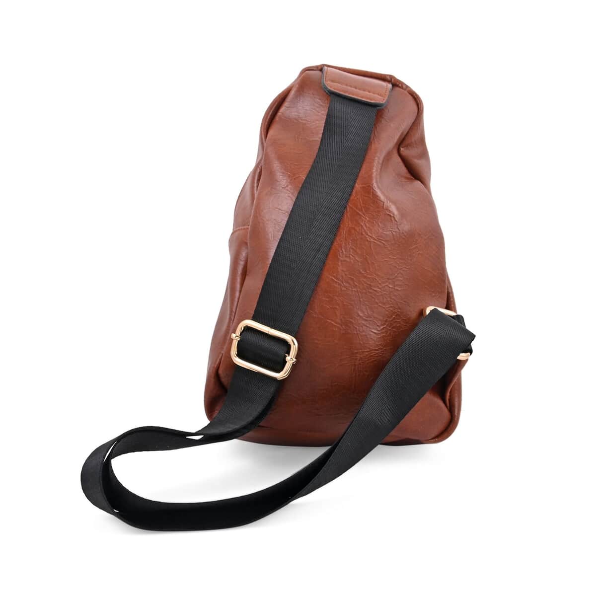 Brown Vegan Leather Sling Bag image number 2