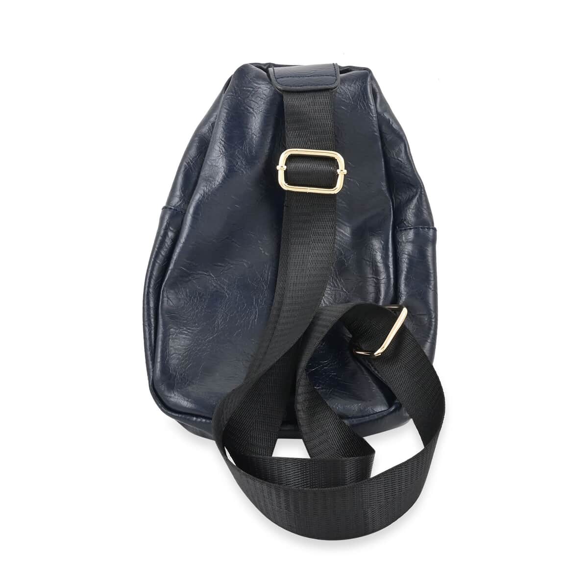 Navy Vegan Leather Sling Bag image number 2