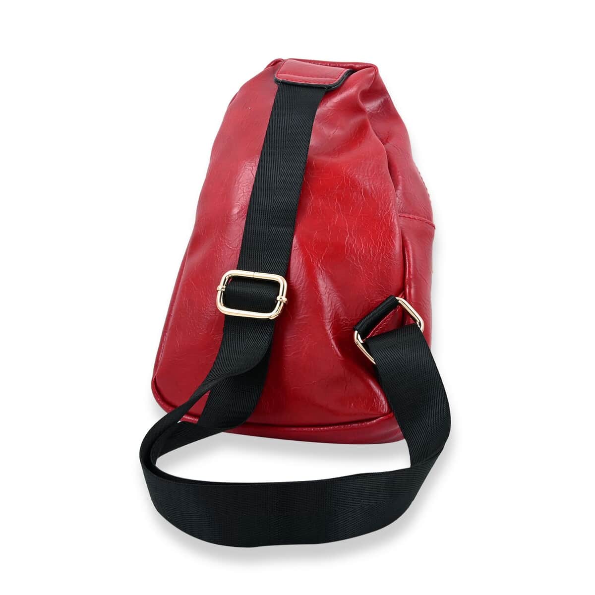 Red Vegan Leather Sling Bag image number 2