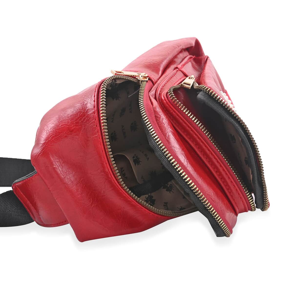 Red Vegan Leather Sling Bag image number 4