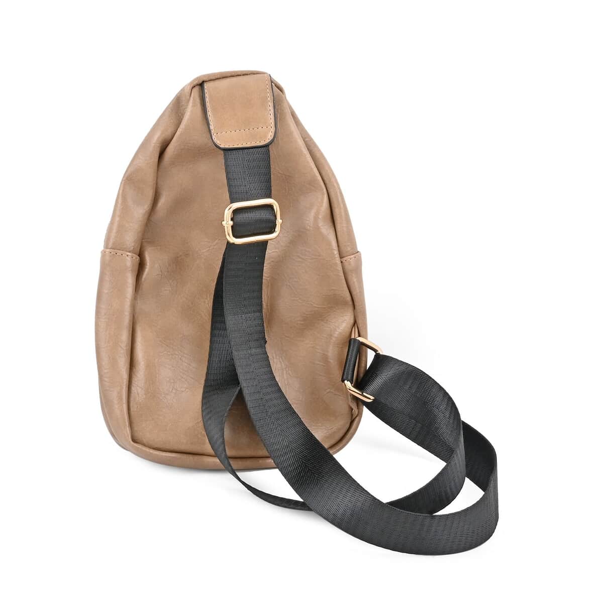 Tan Vegan Leather Sling Bag image number 1