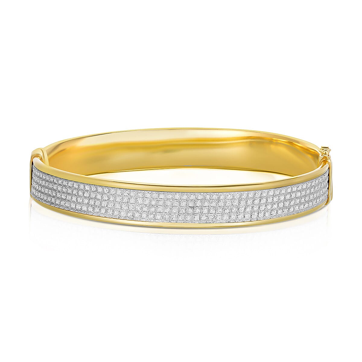 Vermeil YG Over Sterling Silver Bangle Bracelet (7.50 In) 18.50 g