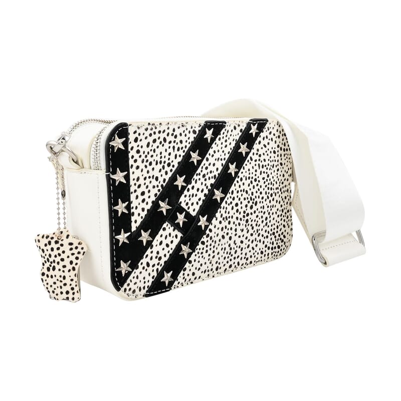 Vintage Havana White Crossbody Bag with 2 Interchangeable Straps