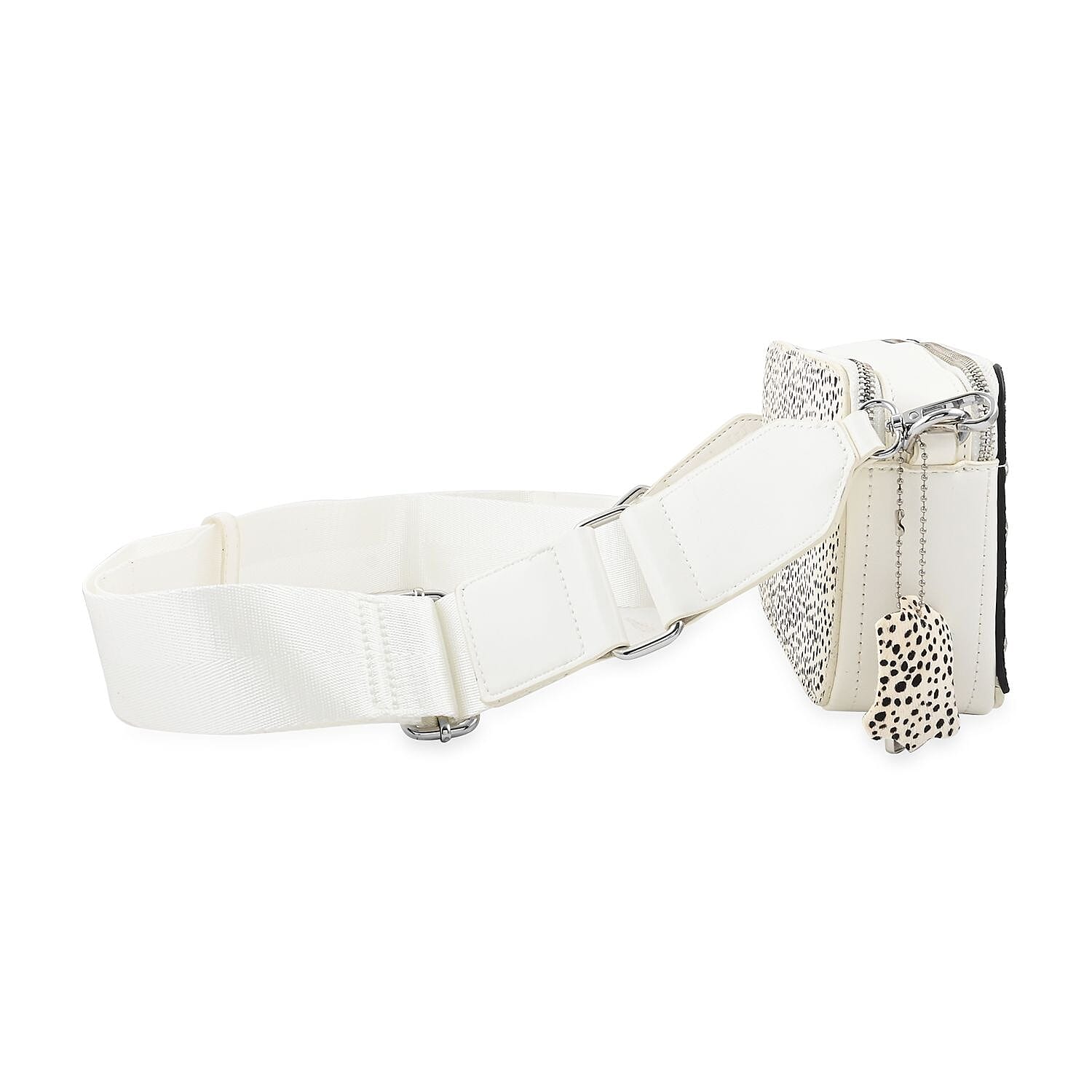 Vintage Havana White Crossbody Bag with 2 Interchangeable Straps