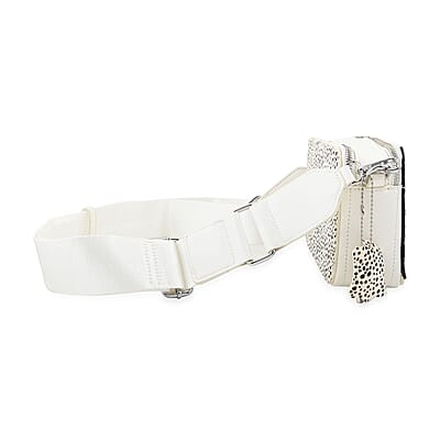 Vintage Havana White Crossbody Bag with 2 Interchangeable Straps