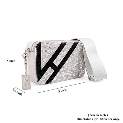 Vintage Havana Gray Crossbody Bag with 2 Interchangeable Straps