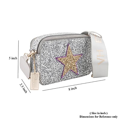 Vintage Havana Silver & Golden Crossbody Bag with 2 Interchangeable Straps
