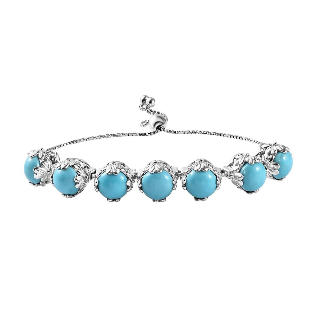 Sleeping Beauty Turquoise Bolo Bracelet in Platinum Over Sterling Silver (10.50 In) 11.40 ctw image number 0