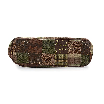 Donna Sharp Brown Safari Pattern Quilted Tote Bag
