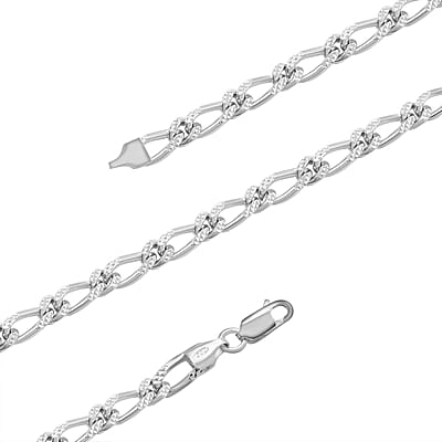 Italian Sterling Silver Figaro Bombe Pyramid Necklace 22 Inches 36.10 Grams 