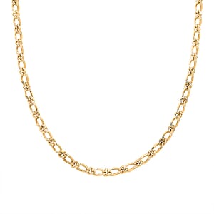 Italian 14K YG Over Sterling Silver Figaro Bombe Pyramid Necklace 22 Inches 36.10 Grams
