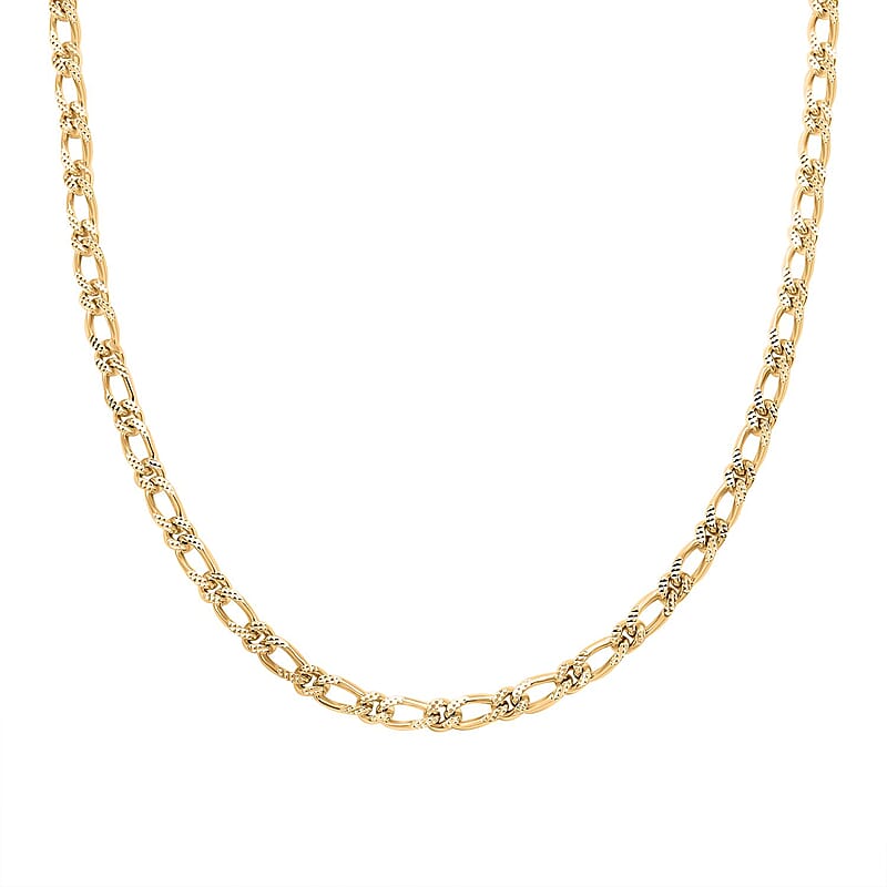Italian 14K YG Over Sterling Silver Figaro Bombe Pyramid Necklace 22 Inches 36.10 Grams