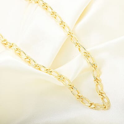 Italian 14K YG Over Sterling Silver Figaro Bombe Pyramid Necklace 22 Inches 36.10 Grams