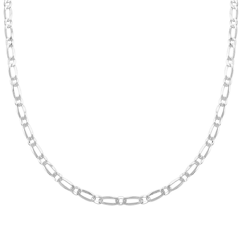 Italian Sterling Silver Figaro Necklace 20 Inches 9.90 Grams