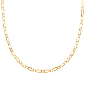 Italian 14K Yellow Gold Over Sterling Silver Figaro Necklace 20 Inches 9.80 Grams