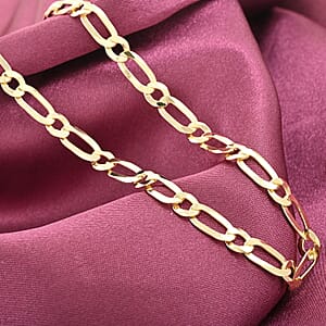 Italian 14K Yellow Gold Over Sterling Silver Figaro Necklace 20 Inches 9.80 Grams