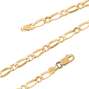 Italian 14K Yellow Gold Over Sterling Silver Figaro Necklace 20 Inches 9.80 Grams