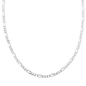 Italian Sterling Silver Figaro Necklace 24 Inches 11.40 Grams