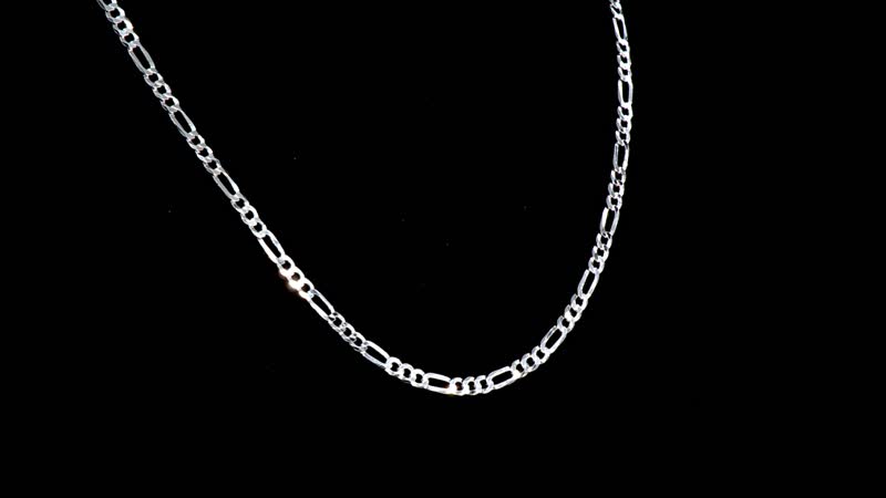 Italian Sterling Silver Figaro Necklace 24 Inches 11.40 Grams