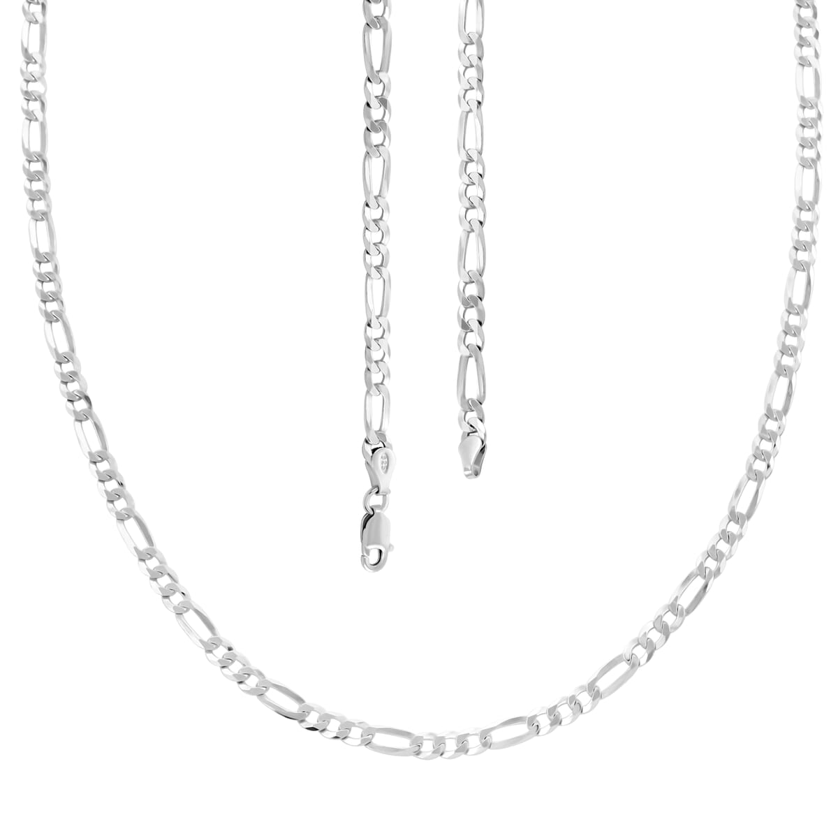 Italian Sterling Silver Figaro Necklace 24 Inches 11.40 Grams image number 3