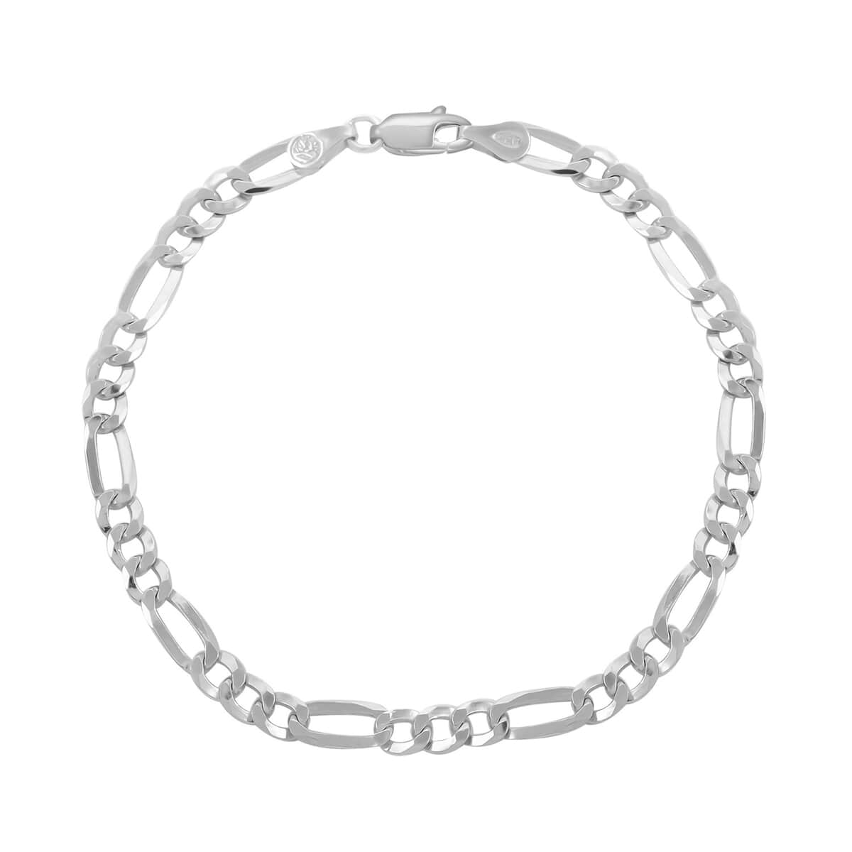 Italian Sterling Silver Figaro Bracelet (7.50 In) 3.80 Grams image number 0