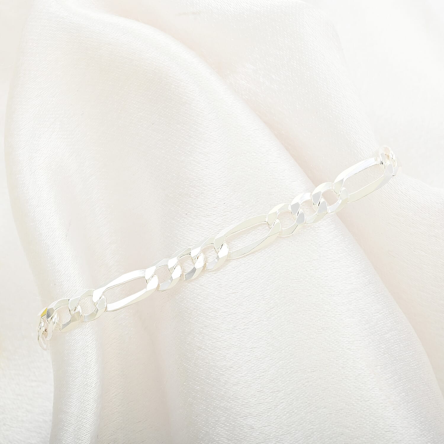 Italian Sterling Silver Figaro Bracelet (7.50 In) 3.80 Grams