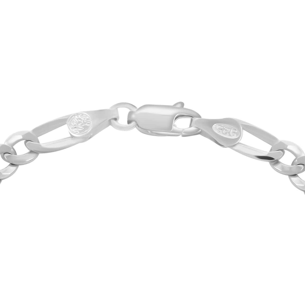 Italian Sterling Silver Figaro Bracelet (7.50 In) 3.80 Grams image number 3