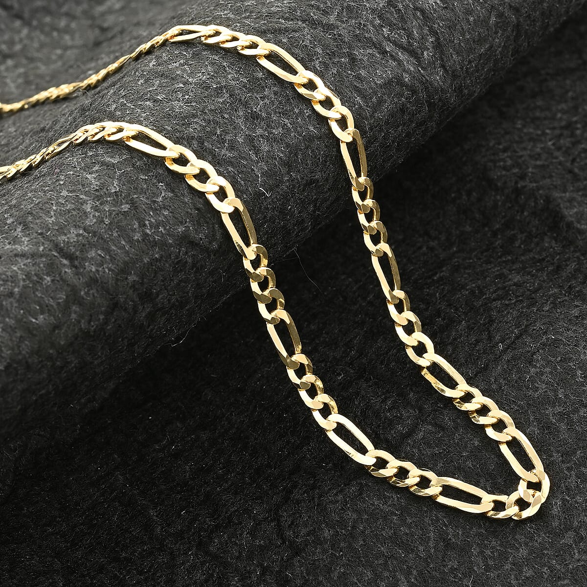 Italian 14K Yellow Gold Over Sterling Silver Figaro Necklace 24 Inches 11.40 Grams image number 1