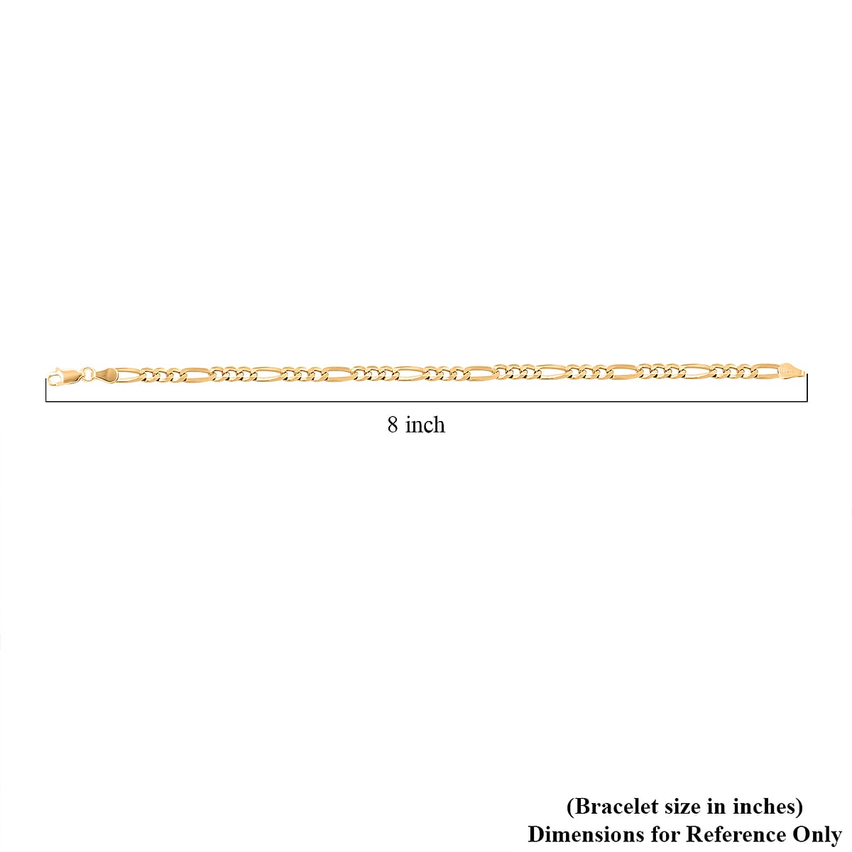 Italian 14K Yellow Gold Over Sterling Silver Figaro Bracelet (7.50 In) 3.80 Grams image number 4