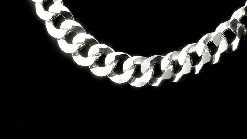 Italian Sterling Silver Flat Curb Necklace 20 Inches 69.05 Grams