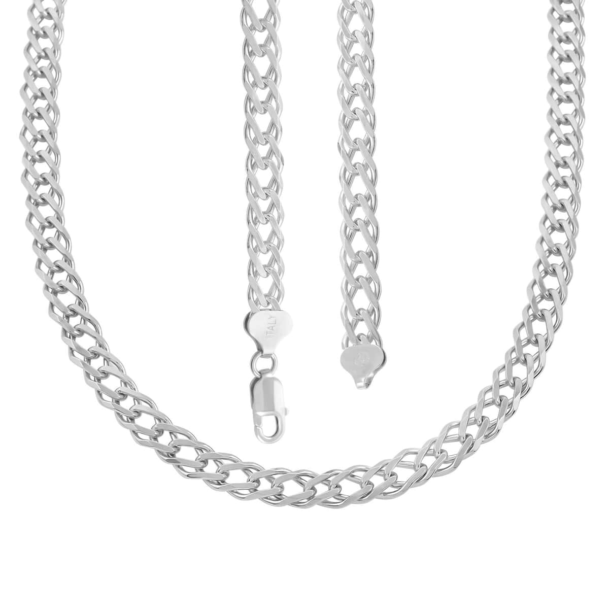 Italian Sterling Silver Rombo Chain Necklace 20 Inches 20.50 Grams image number 3