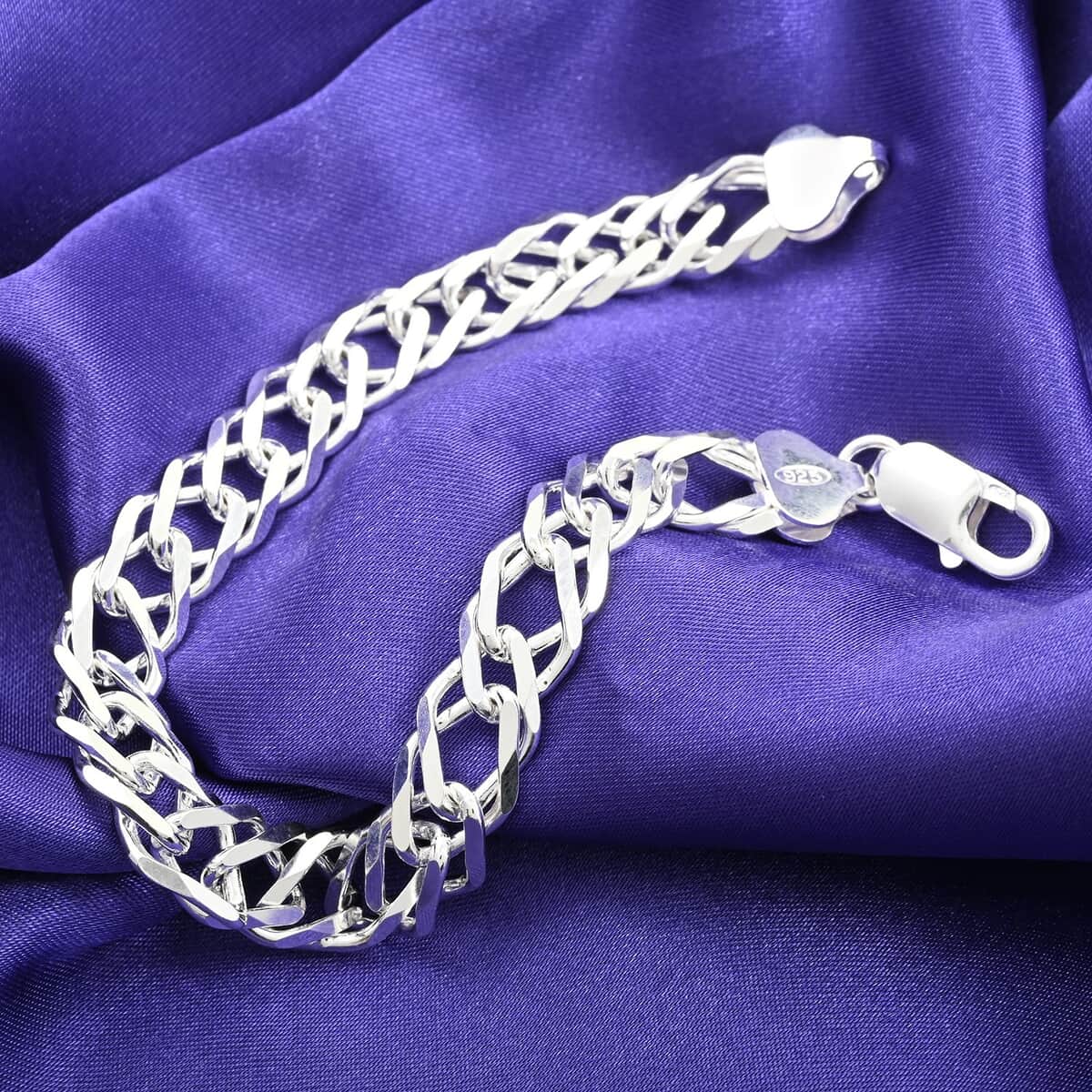 Italian Sterling Silver Rombo Chain Bracelet (7.50 In) 7.90 Grams image number 1