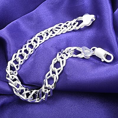 Italian Sterling Silver Rombo Chain Bracelet (7.50 In) 7.90 Grams