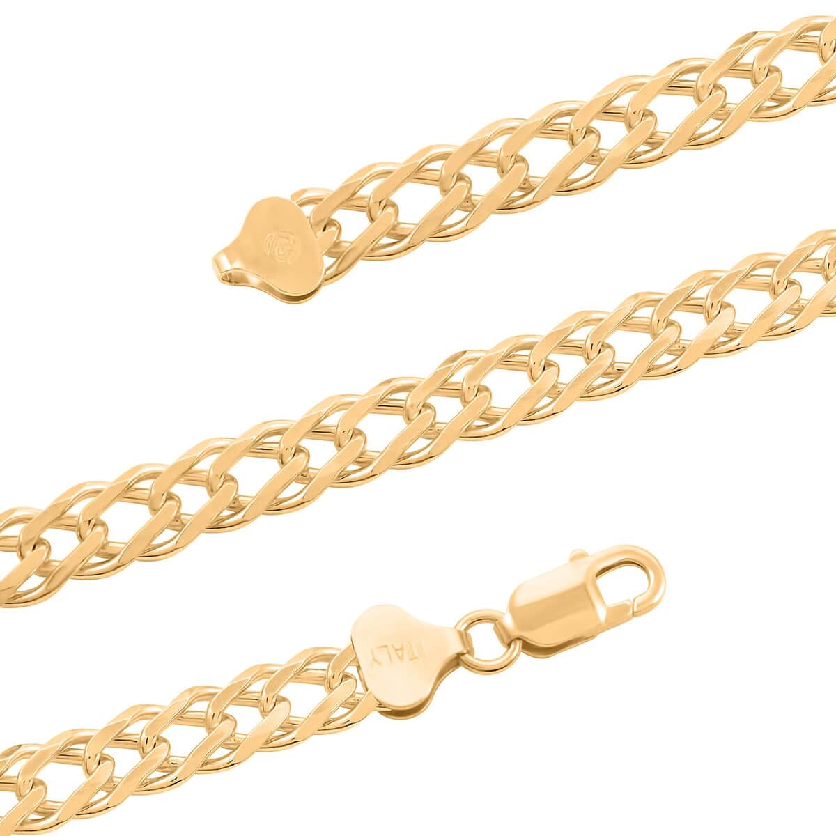 Italian 14K Yellow Gold Over Sterling Silver Rombo Chain Necklace 20 Inches 20.50 Grams image number 2