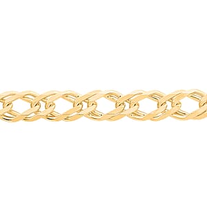 Italian 14K Yellow Gold Over Sterling Silver Rombo Chain Bracelet (7.50 In) 7.90 Grams