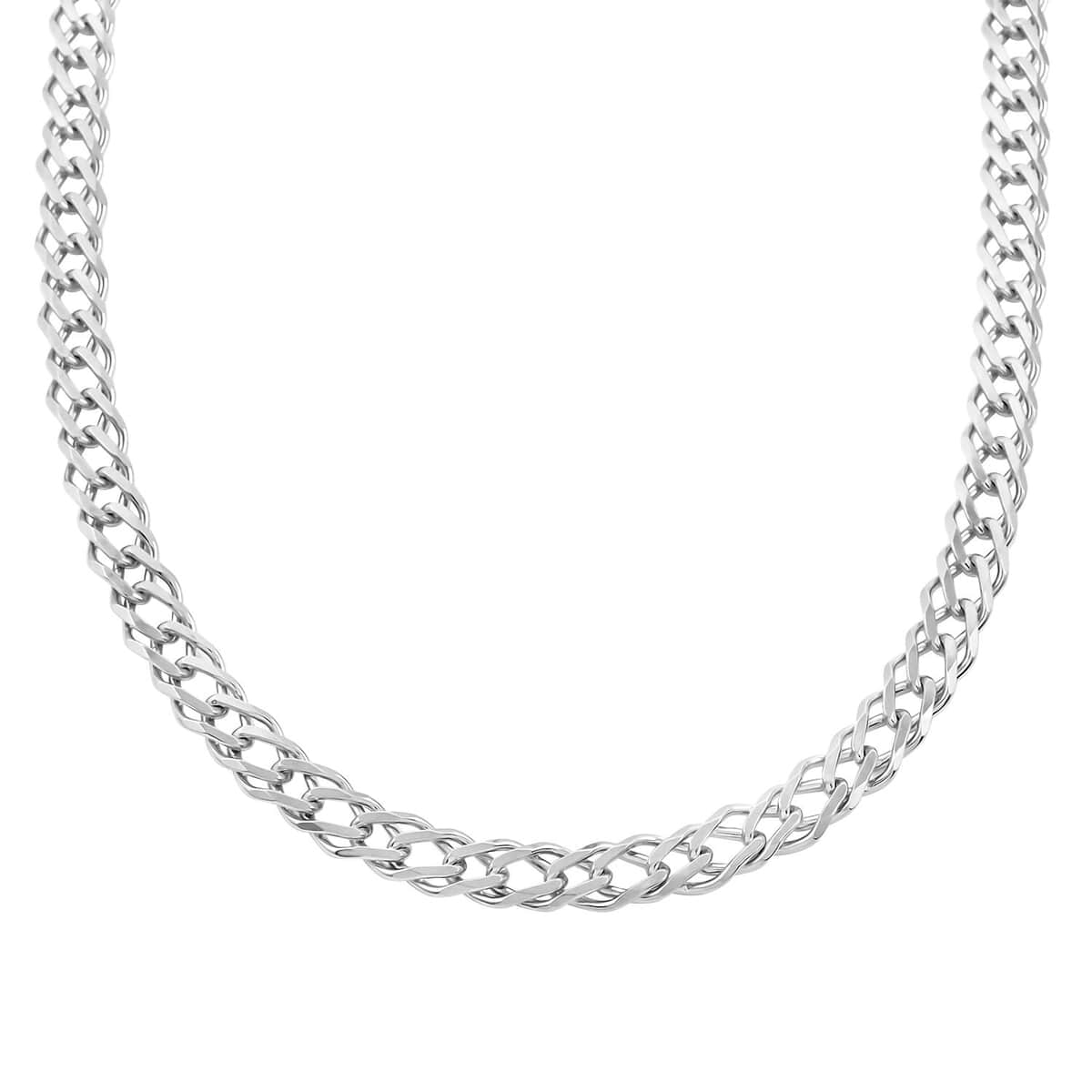 Italian Sterling Silver Rombo Chain Necklace 20 Inches 43.75 Grams image number 0