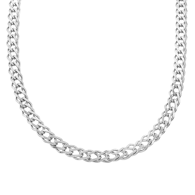 Italian Sterling Silver Rombo Chain Necklace 20 Inches 43.75 Grams