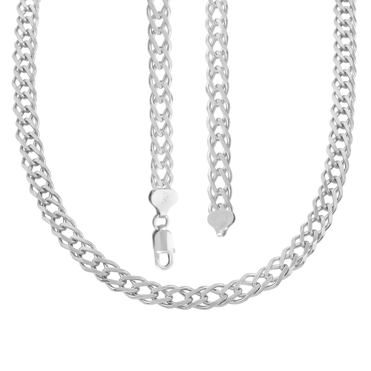 Italian Sterling Silver Rombo Chain Necklace 20 Inches 43.75 Grams image number 3